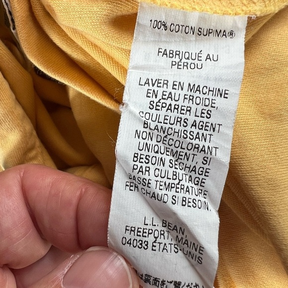 L.L. Bean 100% Cotton Mustard Yellow Short Sleeve Collared Polo Womens Sz XL Reg - Picture 3 of 4